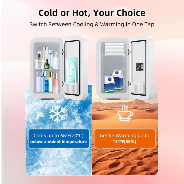 Portable Beauty Fridge with LED Mirror